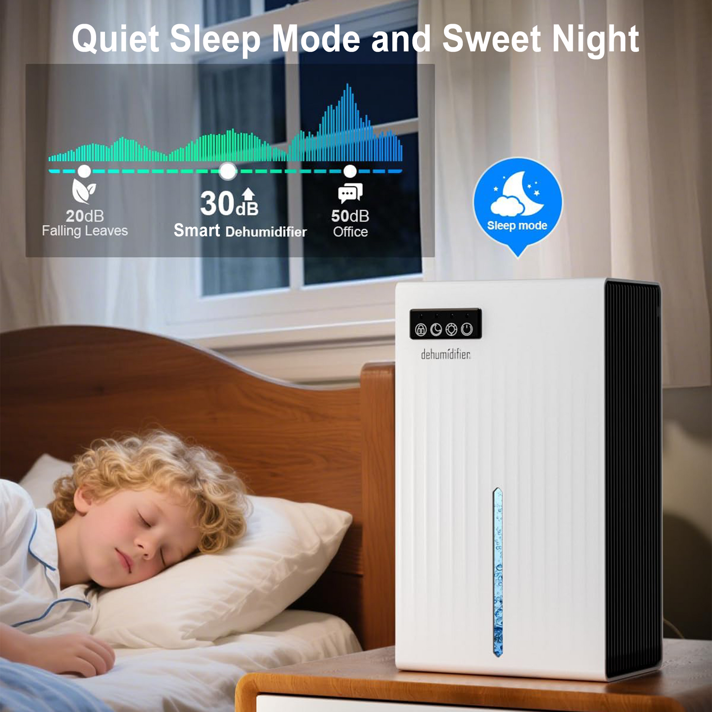 ZhiQi Dehumidifiers for Home 95 OZ Water Tank 1000 sq.ft for Basement Bedroom Bathroom with 7 Colors LED Light