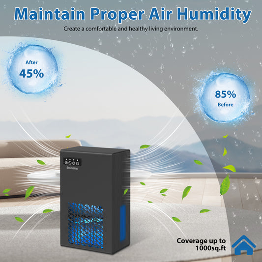 ZhiQi Dehumidifiers for Home, 1000 sq.ft 99oz with with Drain Hose 7 Colors Light for Bedroom Bathroom
