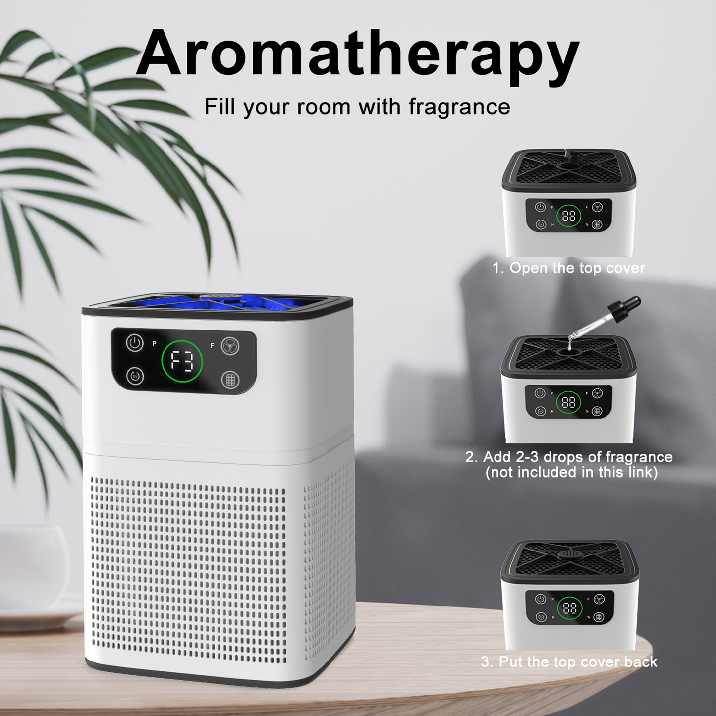 ZhiQi HEPA Air Purifier with Light for Pets Dust Smoke Pollen Dander Smell, Portable Air Purifier for Home
