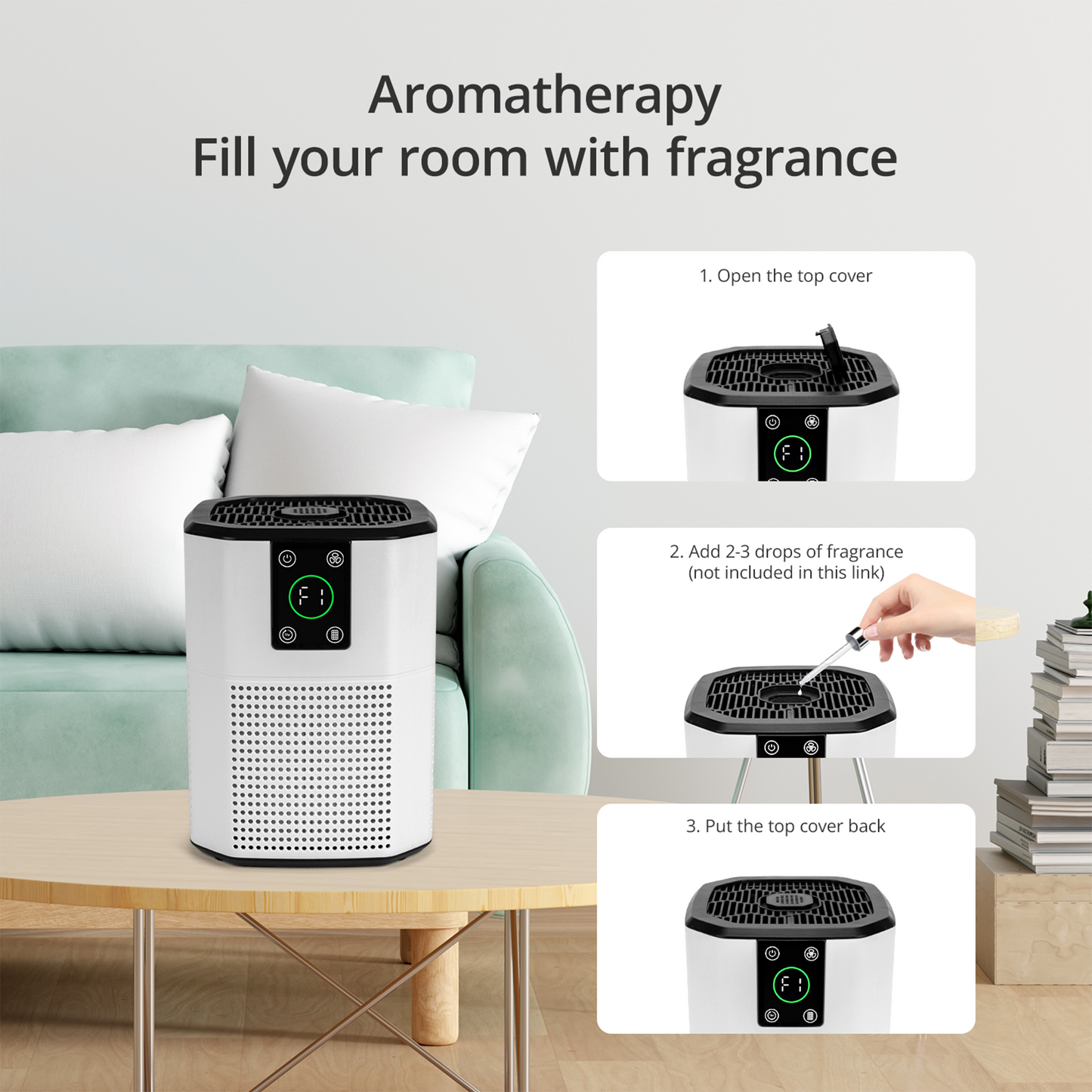 ZhiQi Air Purifier for Home and Office, With 3-Stage Filtration 3 Speeds Timer Sleep Mode(24db)