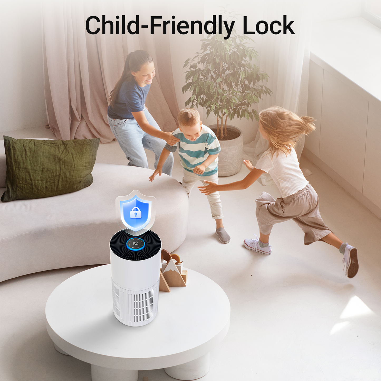 ZhiQi Air Purifiers for Home Large Room up to 1095 ft², H14 True HEPA Air Purifier for Bedroom with 4 Color Lights