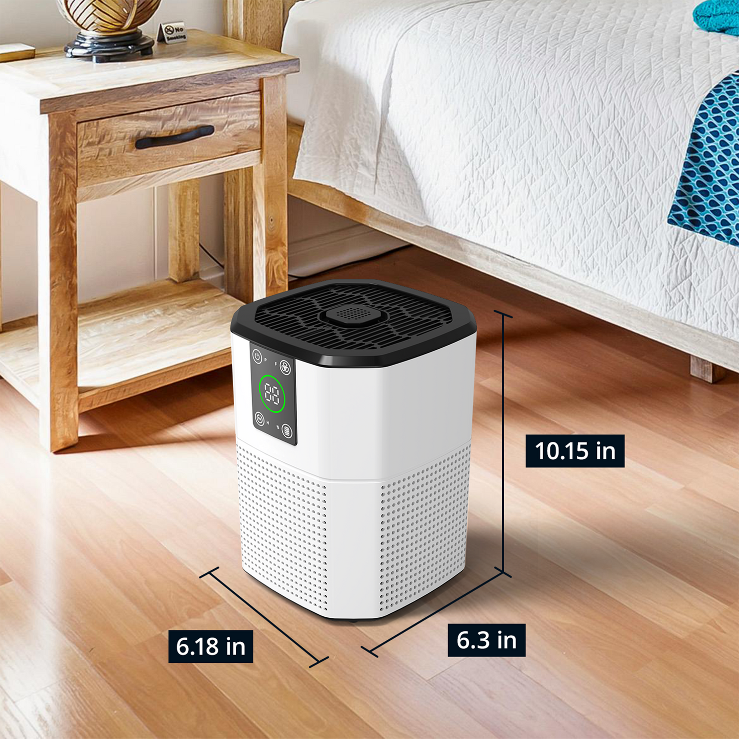 ZhiQi Air Purifier for Home and Office, With 3-Stage Filtration 3 Speeds Timer Sleep Mode(24db)