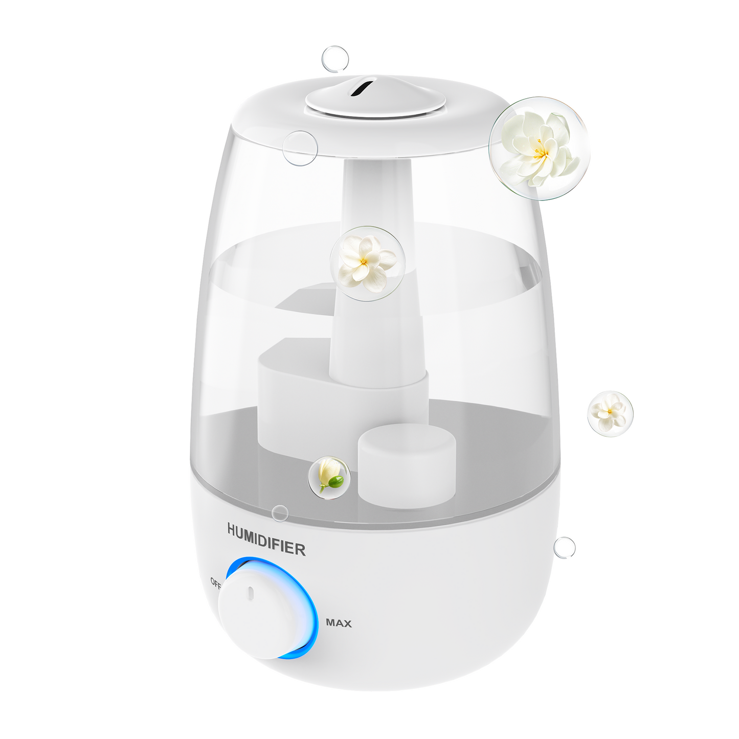 ZhiQi Humidifiers for Bedroom Home, Baby Humidifier 3L Cool Mist Adjustable Humidity Control