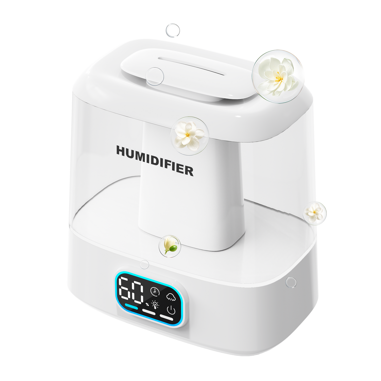ZhiQi Quiet Ultrasonic Humidifiers 4L Cool Mist Humidifier Top Fill Water for Plants Baby