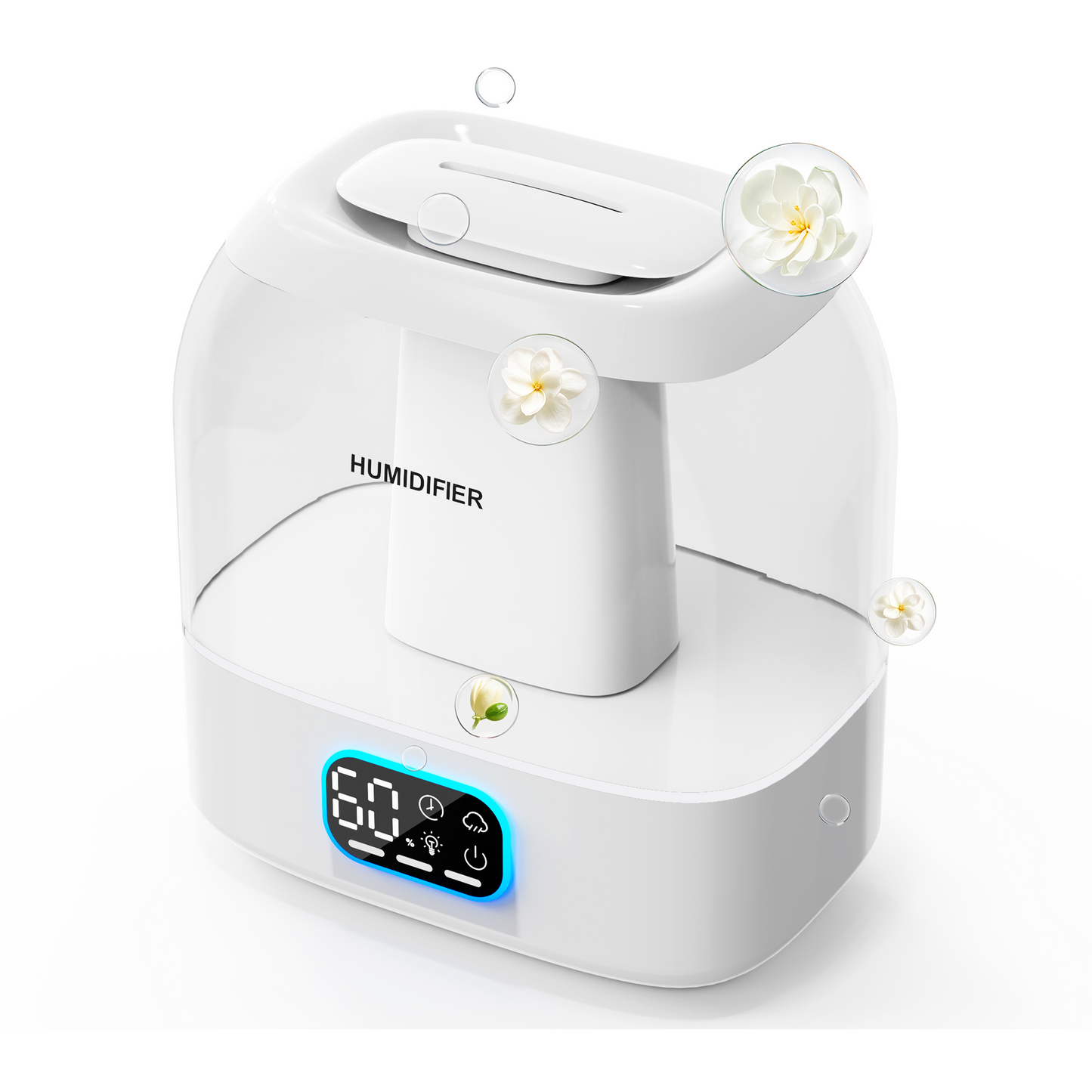 ZhiQi Smart Humidifiers for Bedroom, 4L Top Fill Supersized Cool Mist Humidifier