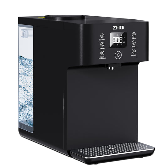 ZhiQi Countertop Reverse Osmosis Water Filter System,8 Stage RO Water Purifier, 4:1 Pure to Drain,Reduce impurities, Live Healthier