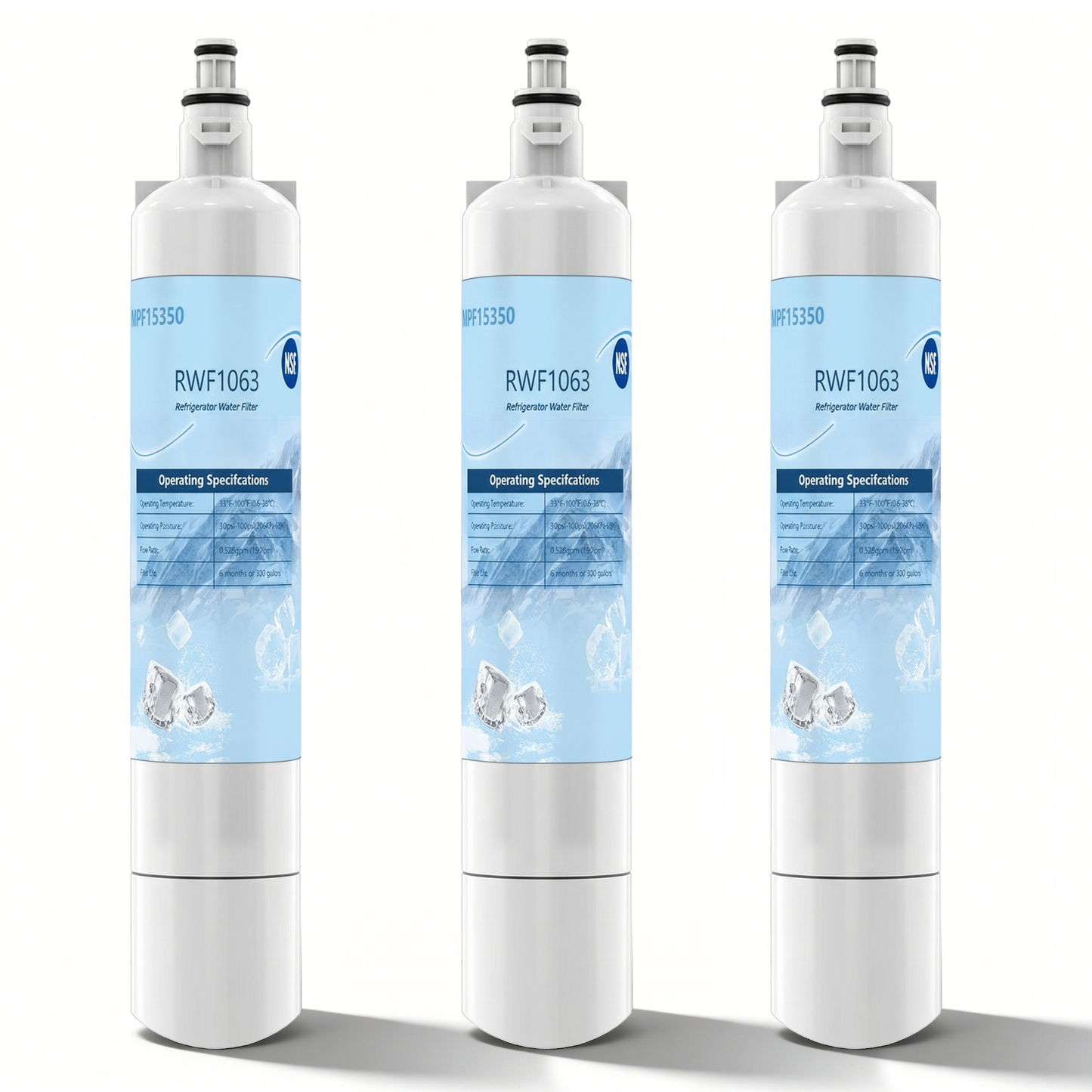 RWF1063 Refrigerator Water Filter, Replacement for GE RPWF (NOT RPWFE), WSG-4, MPF15350, DWF-36, R-3600, OPFG3-RF300, RWF3600A, WD-RPWF, WF277,GFE28GYNFS, GFE28GELDS, PFE28KELDS, Fridge Filter