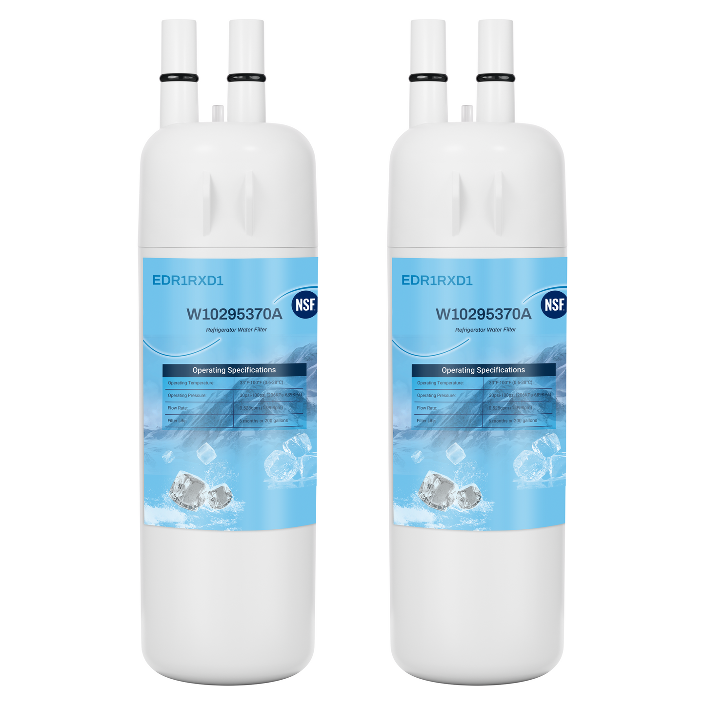 W10295370A Water Filter Replacement for Whirlpool, Everydrop Filter 1, W10295370a, WHR1RXD1, KAD1RXD1, Kenmore 46-9081, 46-9930, WD-F38