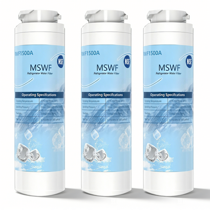 GE MSWF NSF 42&372 Certified Refrigerator Water Filter, Reduce Lead, Sulfe and PFAS, Replacement for GE® MSWF, 101820A, 101821B, RWF1500A