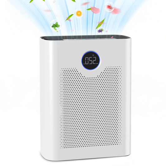 Air Purifiers for Home, Air Purifiers for Bedroom 360° Air Intake with Smart Auto Mode, HEPA Air Purifier, Air Cleaner for Smoke PoIIen Pet Dander,White