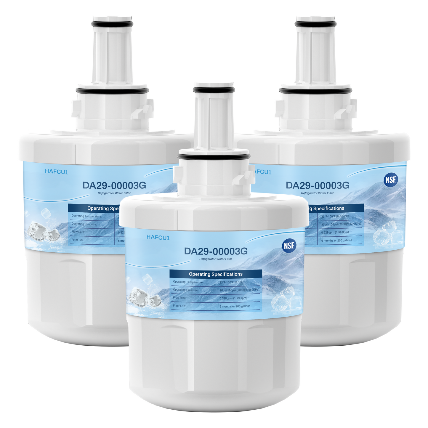 DA29-00003G Refrigerator Water Filter, Replacement for Samsung DA29-00003G, DA29-00003B, DA29-00003A, Aqua-Pure Plus, HAFCU1, RFG237AARS, RS22HDHPNSR, RSG257AARS, WSS-1