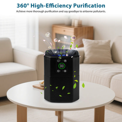 ZhiQi Desktop Small Air Purifier for Home Office, H13 HEPA Cleaner with Aroma Function & Sleep Mode