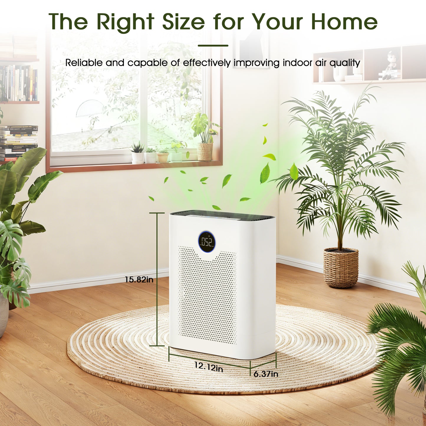 Air Purifiers for Home, Air Purifiers for Bedroom 360° Air Intake with Smart Auto Mode, HEPA Air Purifier, Air Cleaner for Smoke PoIIen Pet Dander,White