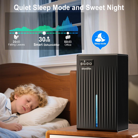 ZhiQi Dehumidifier(1000 sq.ft), 98 OZ Dehumidifiers for Home，Dehumidifiers with Drain Hose 7 Colors LED Light