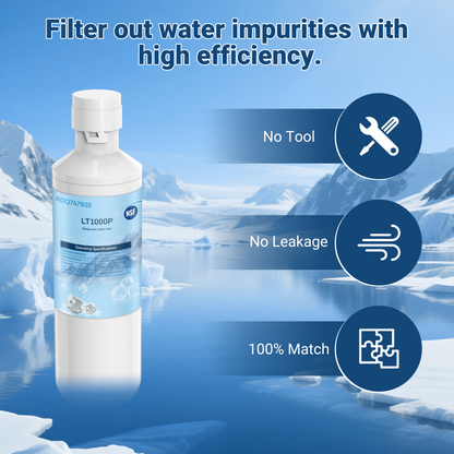 ADQ747935 LT1000PC Replacement for LG LT1000P/PC/PCS ThinQ Refrigerator Water Filter, LFXS26973S, LMXS28626S, LMWS27626S, LFXS28596S, ADQ74793501 and LT120F