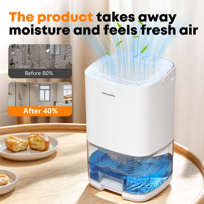 Dehumidifier, 35OZ Water Tank Dehumidifiers for Home, Quiet Dehumidifier for Basement Bathroom Bedroom RV with Auto Shut Off, 7 Color Light, White