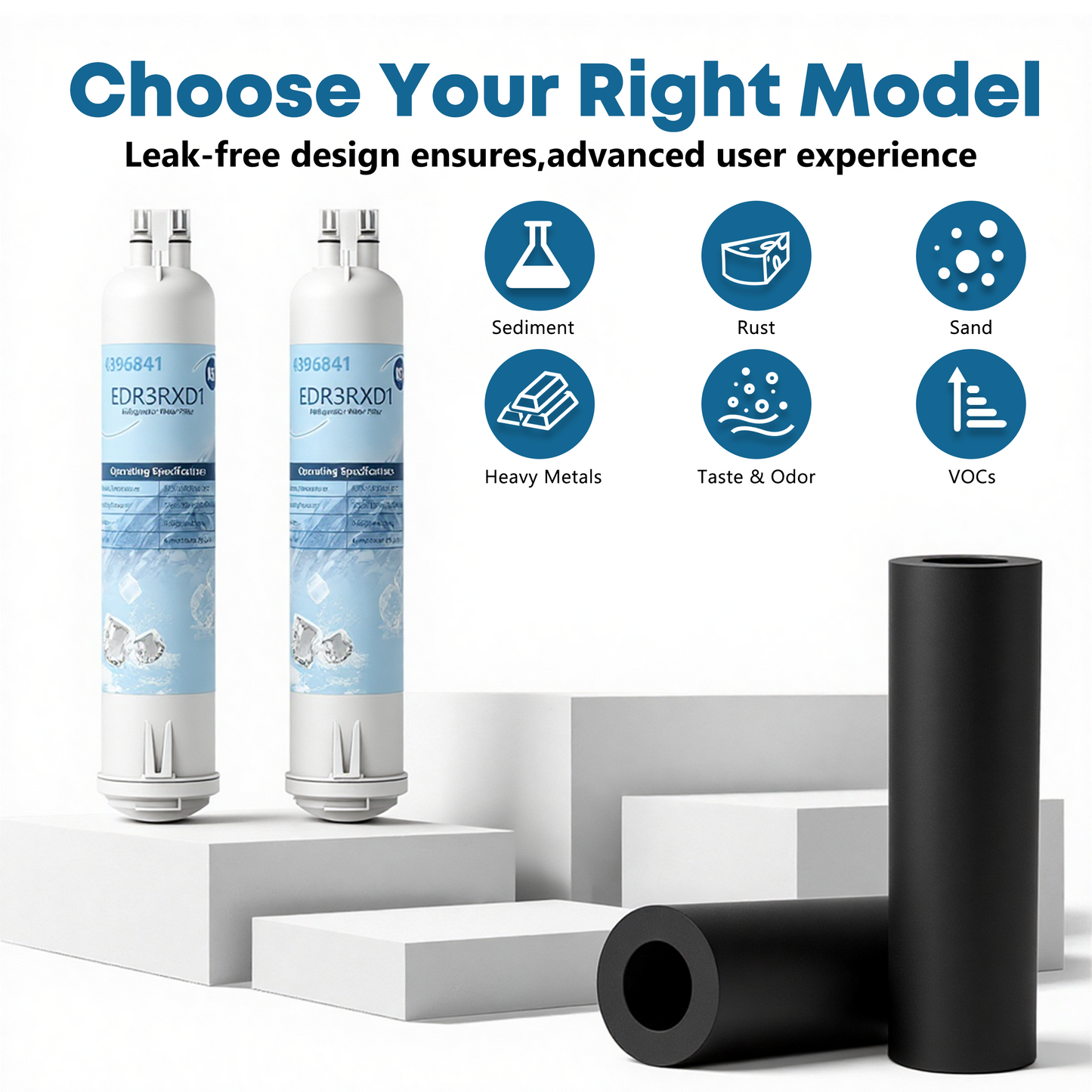 EDR3RXD1 Compatible with 4396841 Refrigerator Water Filter, KAD3RXD1, WHR3RXD1, 4396841, 4396710, Filter 3, 46-9083,46-9030, 9030, 9083 Refrigerator Water Filter