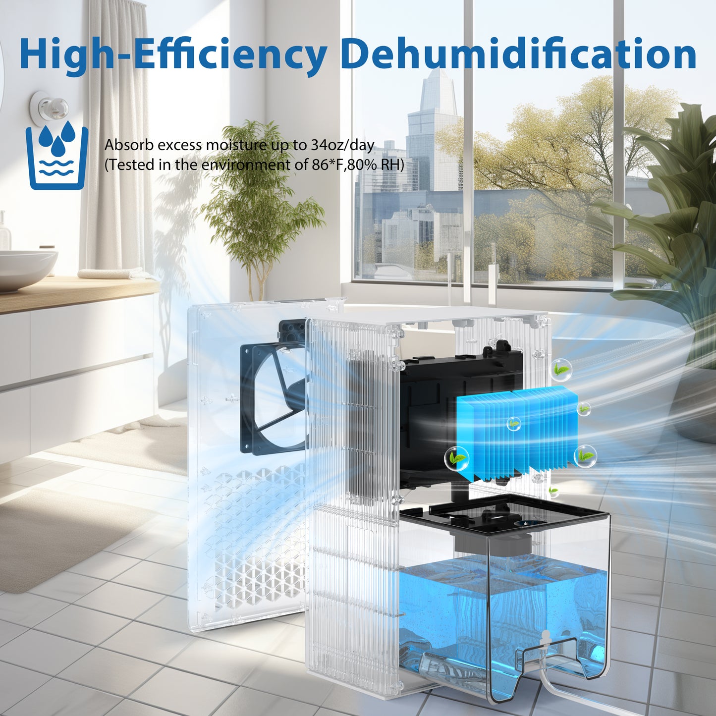 Dehumidifier, 95OZ Dehumidifier for Home  - Quiet with Auto Shut Off , 7 Color Ambient Light,Ideal for Livingroom, Bedroom, Basement