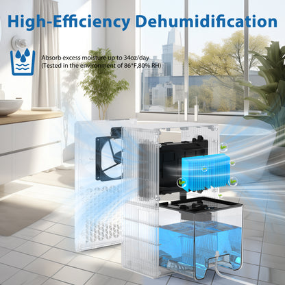 Dehumidifier, 95OZ Dehumidifier for Home  - Quiet with Auto Shut Off , 7 Color Ambient Light,Ideal for Livingroom, Bedroom, Basement