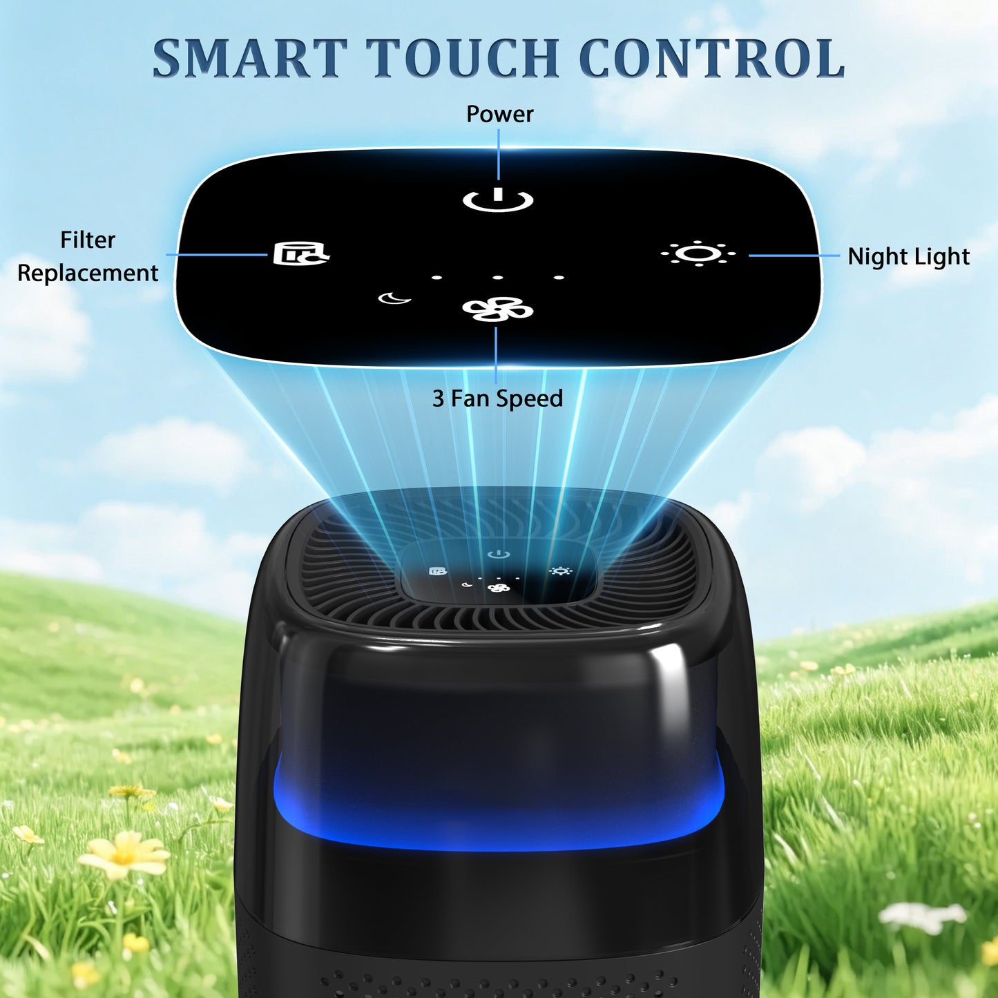 True H14 HEPA Air Purifier for Home Allergies Pets Smoke Dust, ZQA-5000A