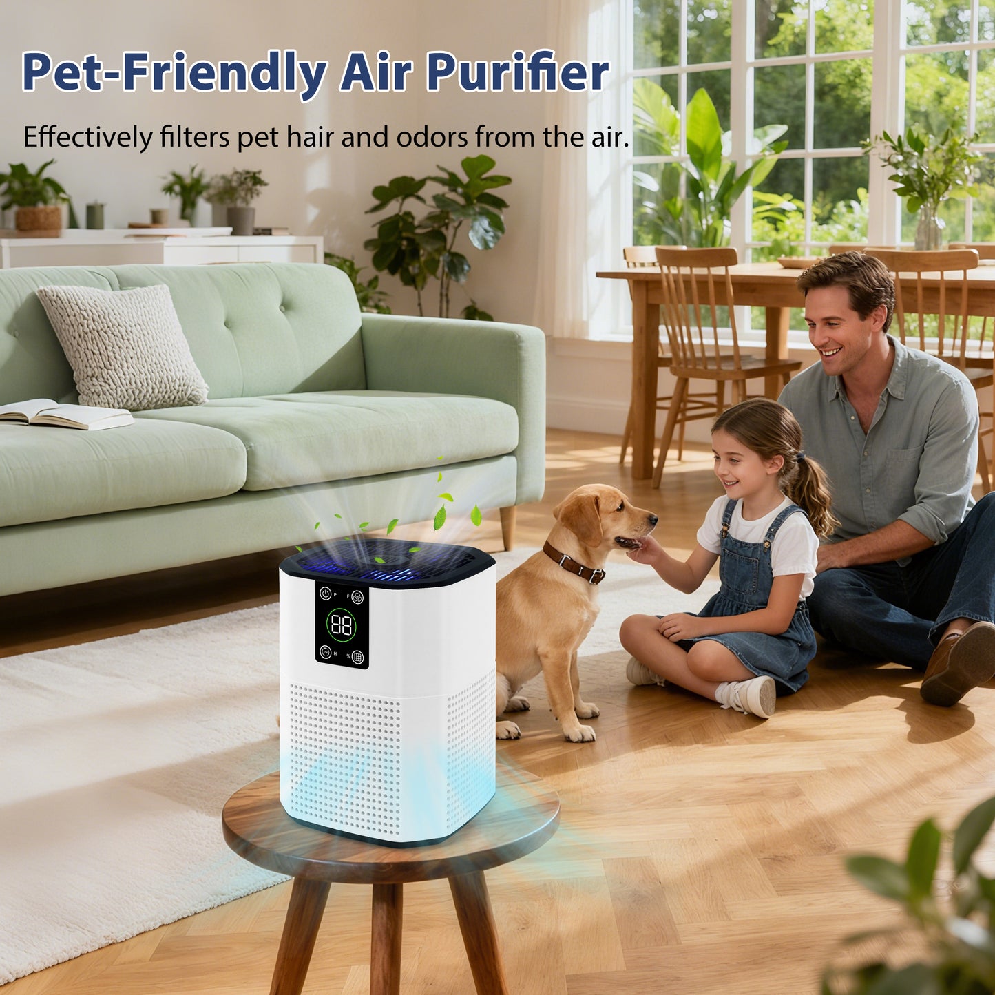 ZhiQi Air Purifier for Home and Office, With 3-Stage Filtration 3 Speeds Timer Sleep Mode(24db)