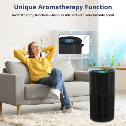 ZhiQi H14 True HEPA Air Purifier 4 Light and Sleep Mode 8 Timer for Home Office Dorm Hotel