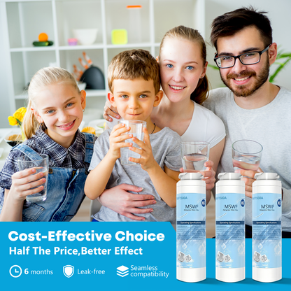 GE MSWF NSF 42&372 Certified Refrigerator Water Filter, Reduce Lead, Sulfe and PFAS, Replacement for GE® MSWF, 101820A, 101821B, RWF1500A