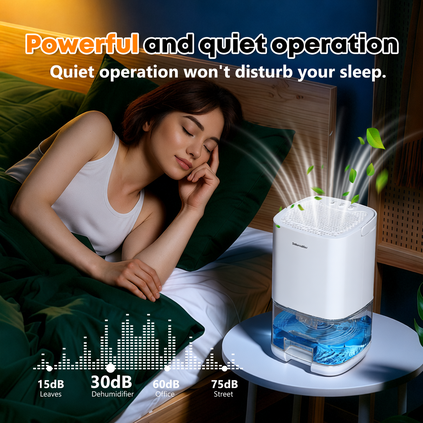 Dehumidifier, 35OZ Water Tank Dehumidifiers for Home, Quiet Dehumidifier for Basement Bathroom Bedroom RV with Auto Shut Off, 7 Color Light, White