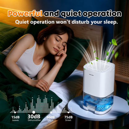 Dehumidifier, 35OZ Water Tank Dehumidifiers for Home, Quiet Dehumidifier for Basement Bathroom Bedroom RV with Auto Shut Off, 7 Color Light, White