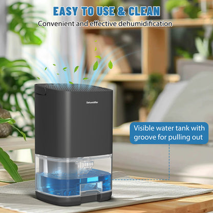 Dehumidifier, 35OZ Small Dehumidifier for Home, Safety Dehumidifiers Adjustable 7 Color Lights,Auto Shut Off Protection Low Noise For Bedroom Bathroom