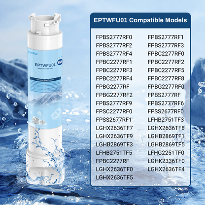 EPTWFU01 Water Filter Replacement, Compatible with Frigidaire EPTWFU01, Pure Source Ultra II, EWF02