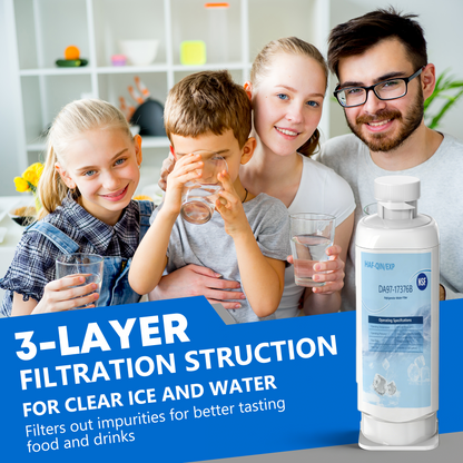 DA97-17376B Water Filter Replacement for Samsung HAF-QIN/EXP, DA97-08006C, RF28R7201SR, RF28R7351SG, WD-F45, Refrigerator Water Filter