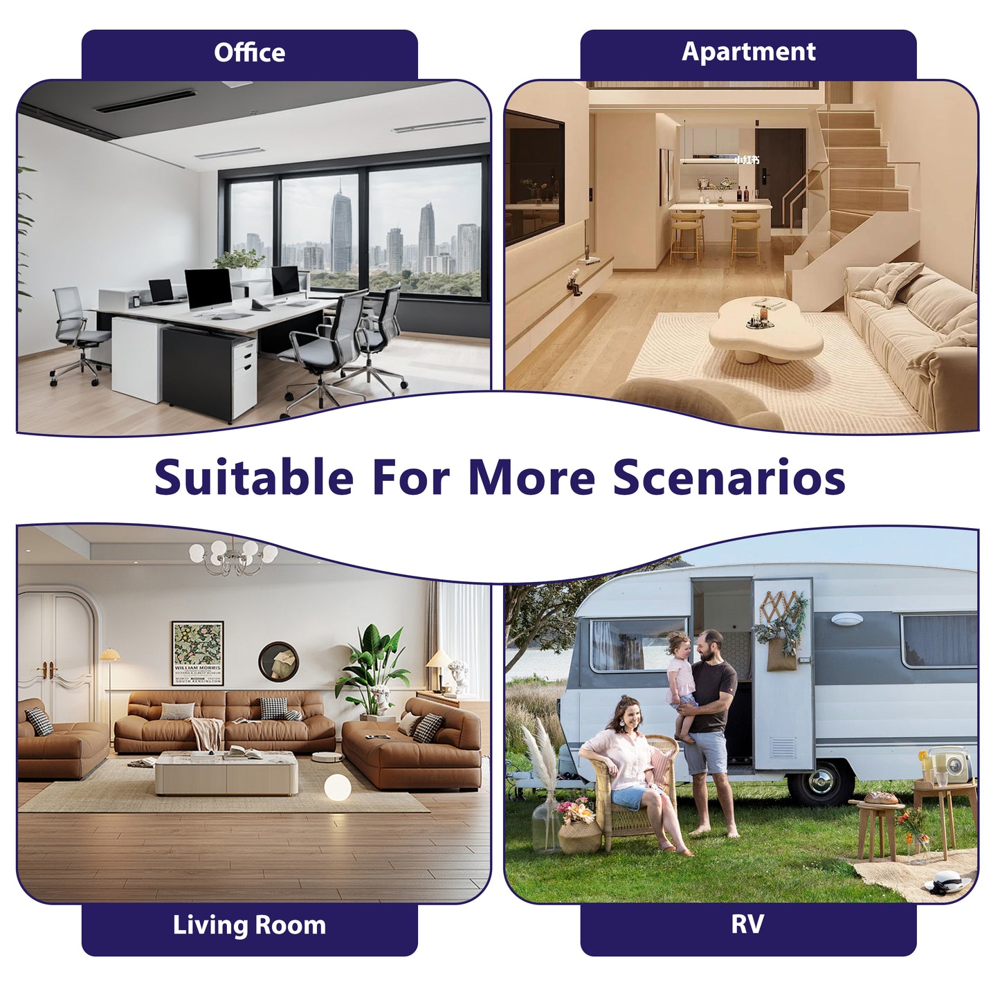 ZhiQi Air Purifiers for Home Large Room up to 1095 ft², H14 True HEPA Air Purifier for Bedroom with 4 Color Lights