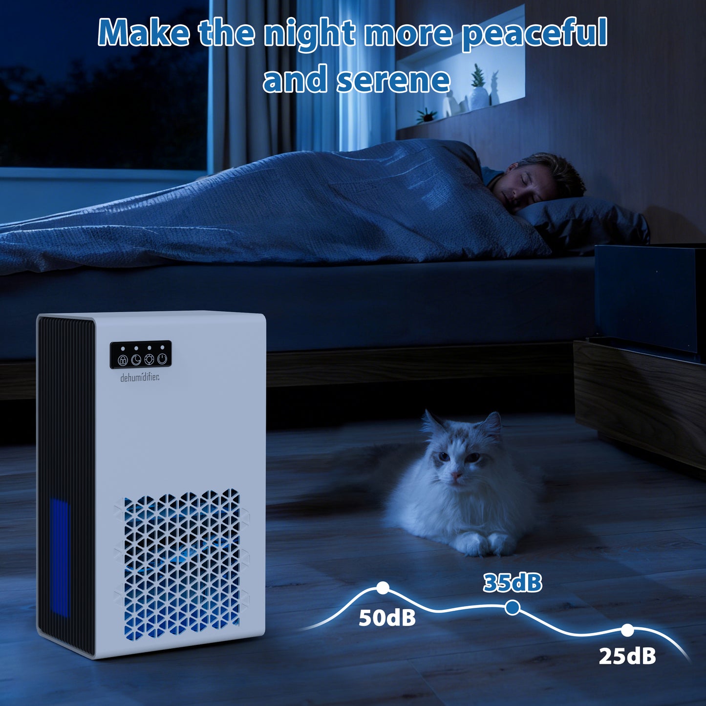 Dehumidifier, 95OZ Dehumidifier for Home  - Quiet with Auto Shut Off , 7 Color Ambient Light,Ideal for Livingroom, Bedroom, Basement
