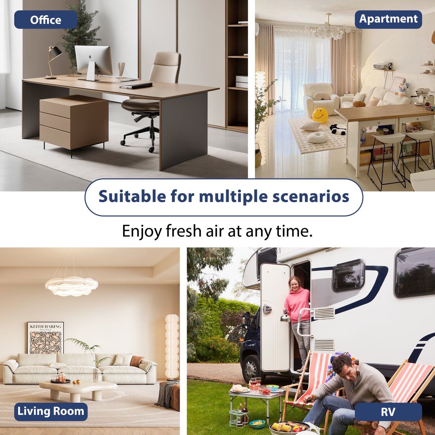 ZhiQi Air Purifier for Home and Office, With 3-Stage Filtration 3 Speeds Timer Sleep Mode(24db)