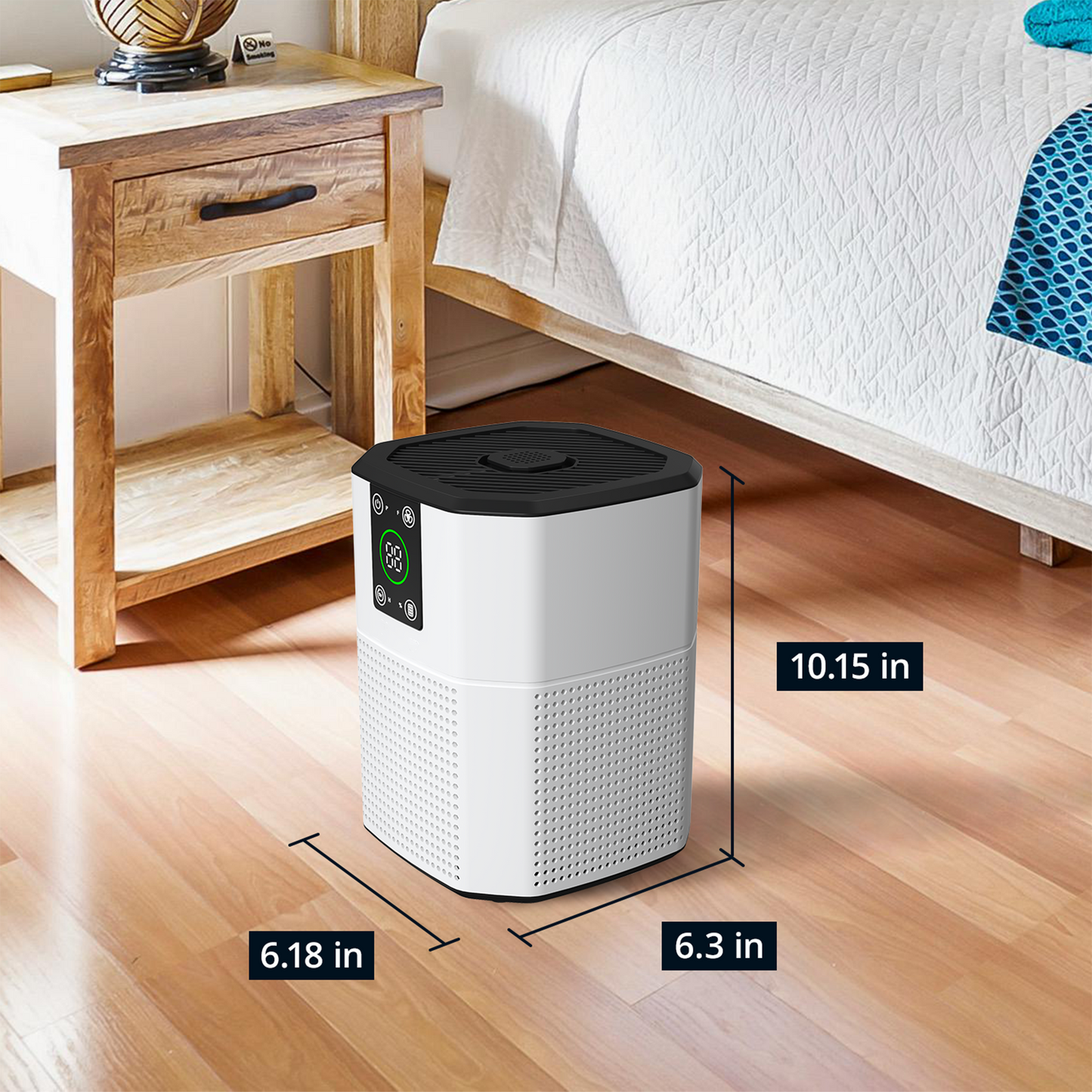 ZhiQi Air Purifiers for Bedroom Home Up to 600 Ft² Room Air Cleaner with H13 True HEPA Filter with Sleep Mode